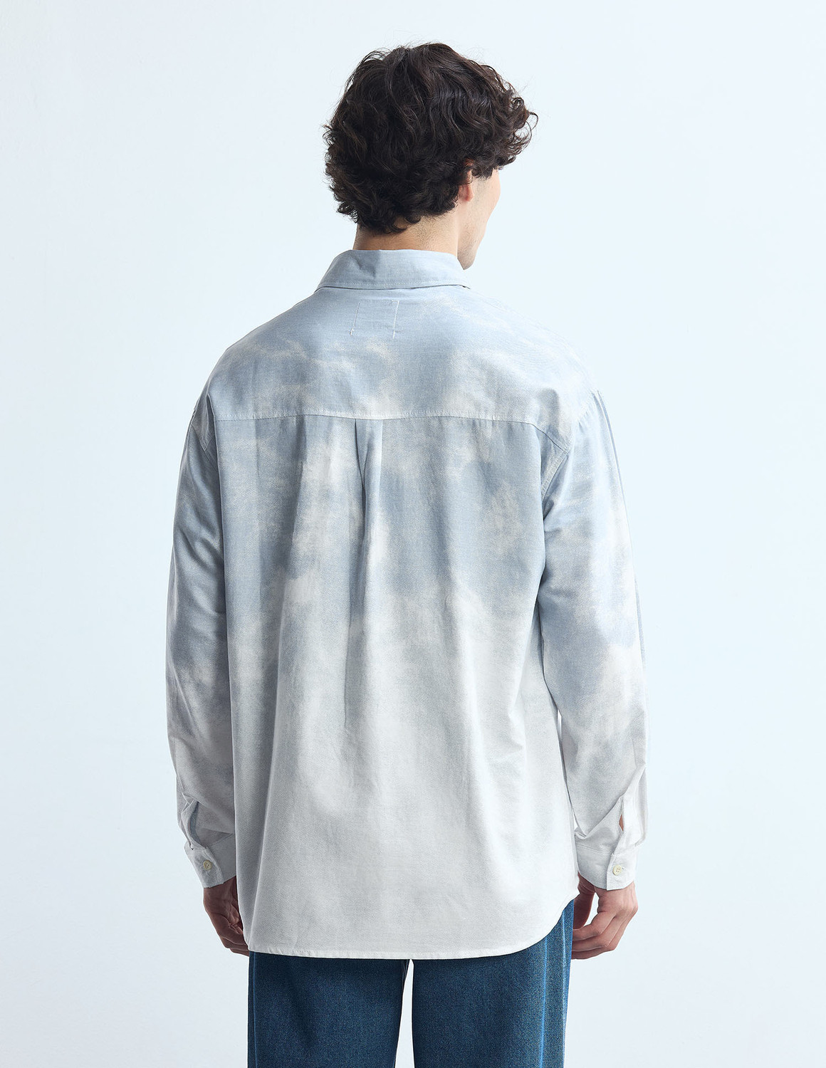 Image of FLYING MACHINE Men Dyed /Ombre Casual Blue Shirt