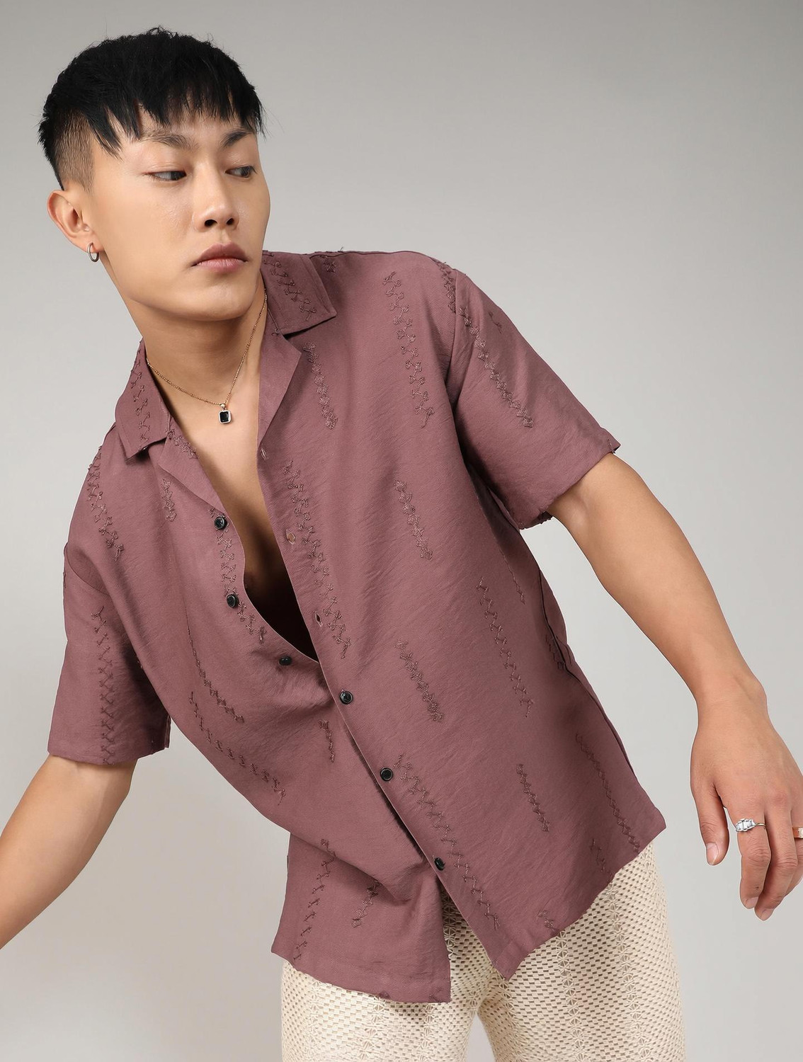 Image of CAMPUS SUTRA Men Printed Casual Brown Shirt