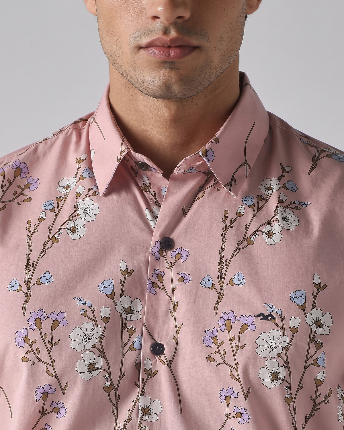 Image of MUFTI Men Slim Fit Printed Spread Collar Casual Shirt