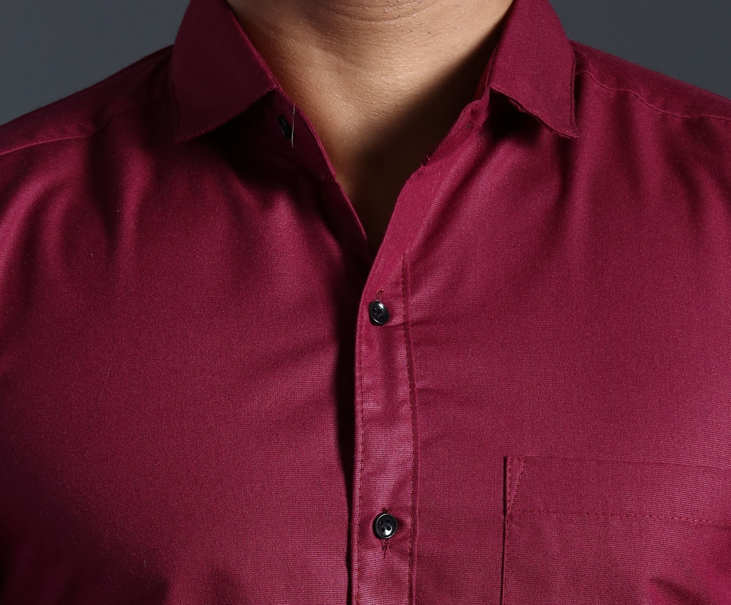 Image of STONEBERG Men Solid Formal Maroon Shirt