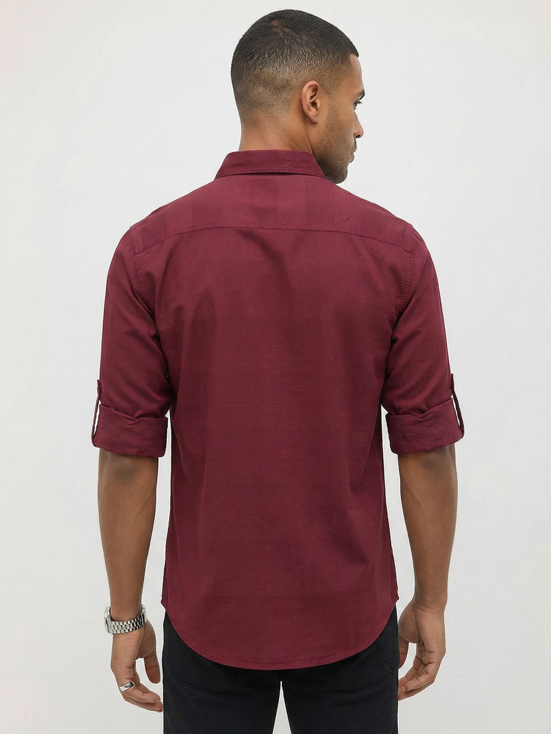Image of Roadster Men Regular Fit Solid Button Down Collar Casual Shirt