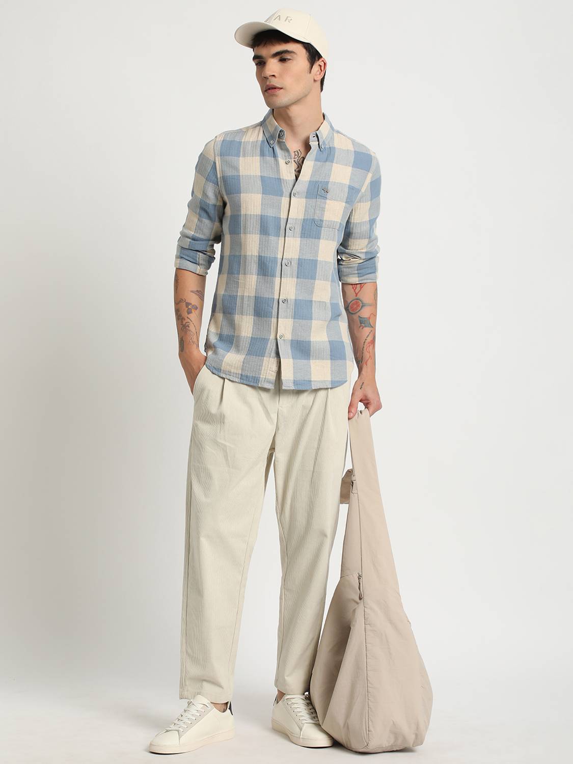 THE BEAR HOUSE Men Checkered Blue Shirt - Image 5