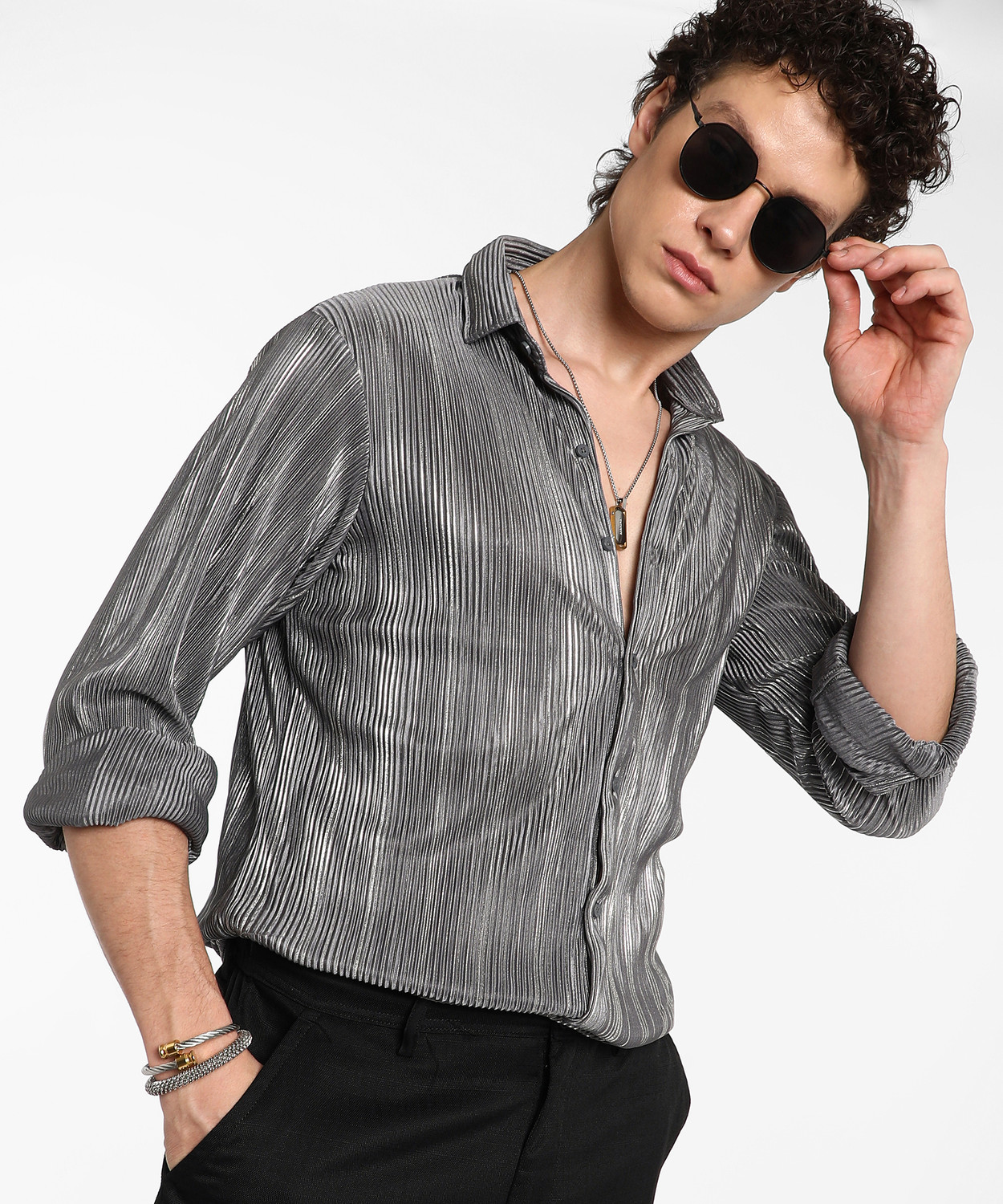 Image of CAHOOT Men Solid Casual Multicolor Shirt