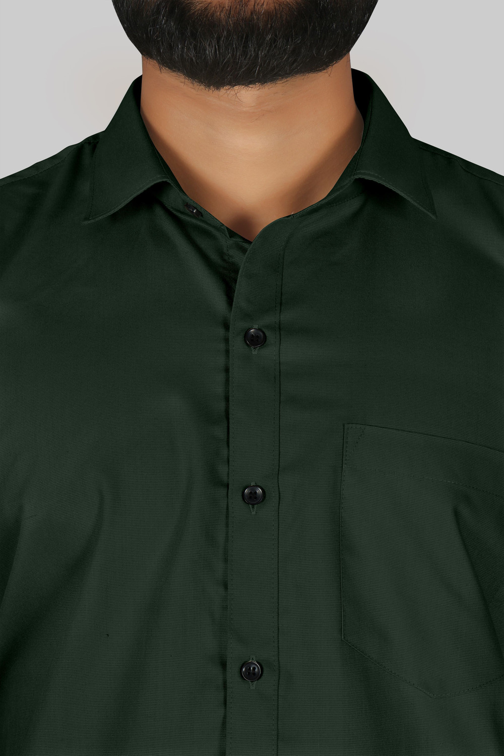 Image of FIBERMILL Men Solid Formal Dark Green Shirt