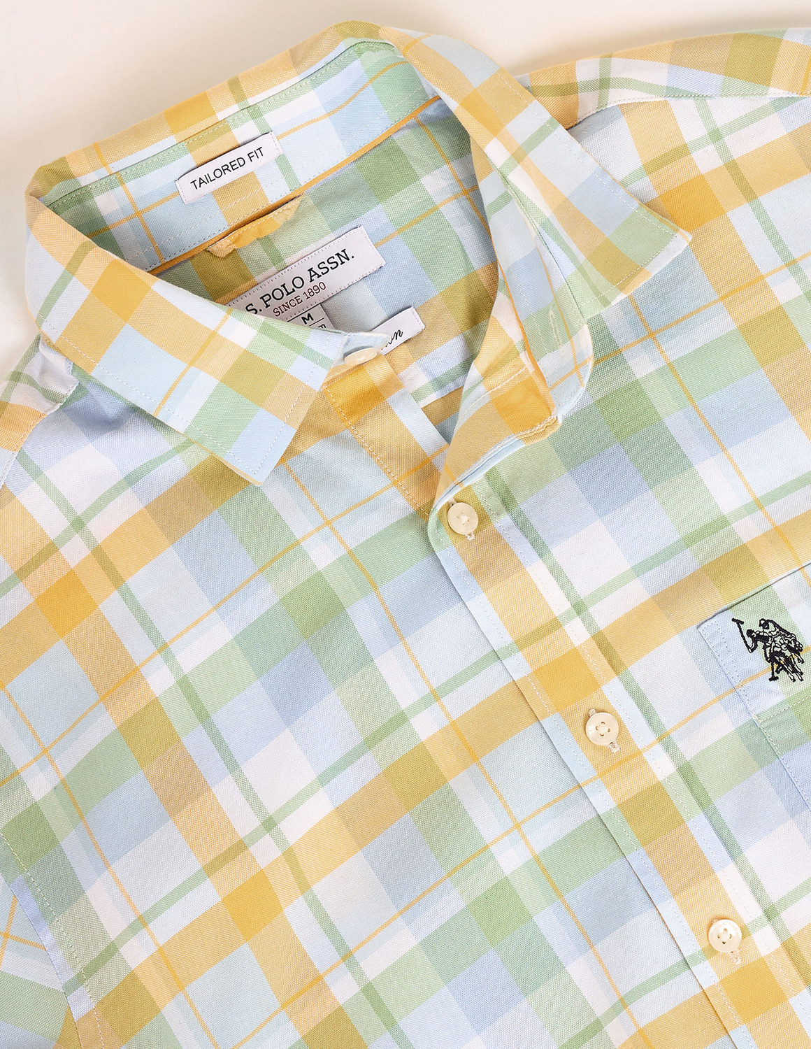 Image of U.S. POLO ASSN. Men Checkered Casual Multicolor Shirt