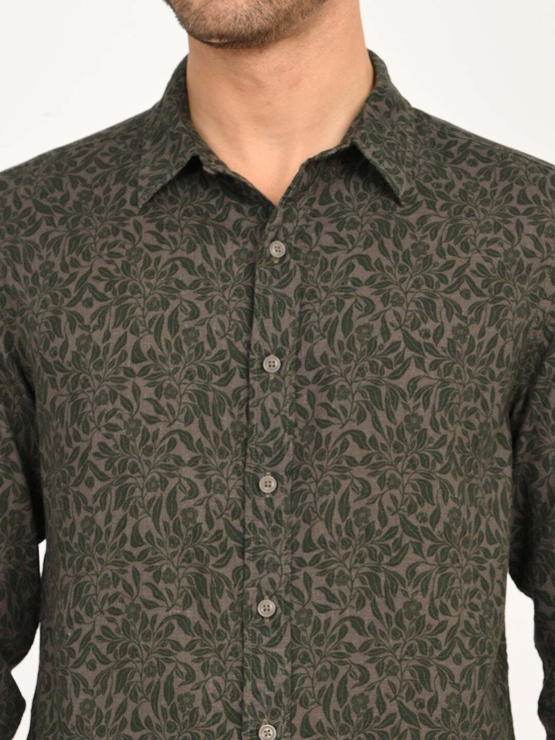 Image of LEVI'S Men Printed Casual Green Shirt
