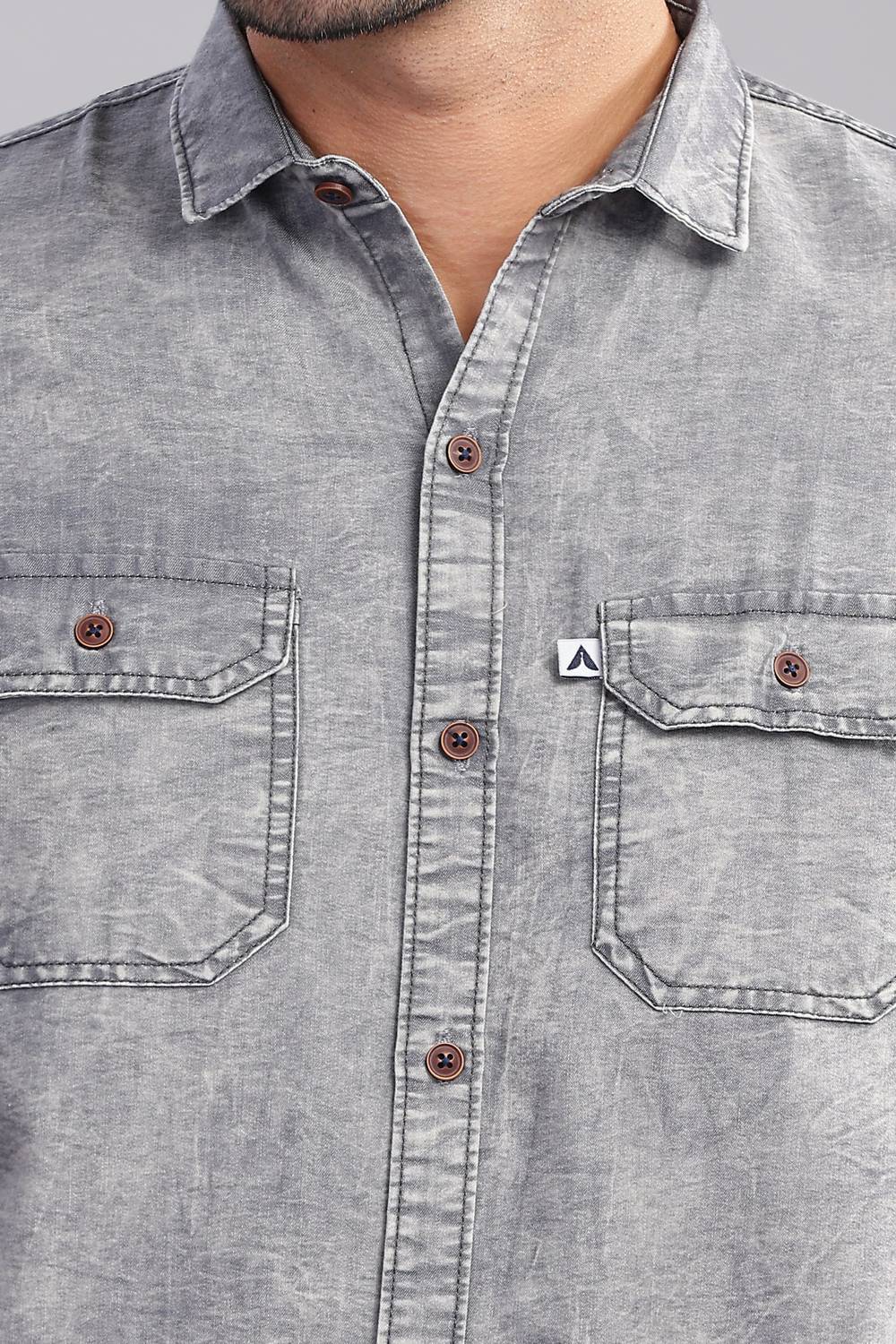 AIDAN Paul Men Grey Casual Shirt - Image 5