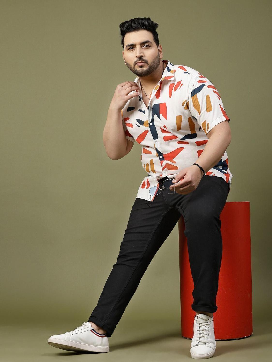 Image of RIGO Men Printed Casual Multicolor Shirt