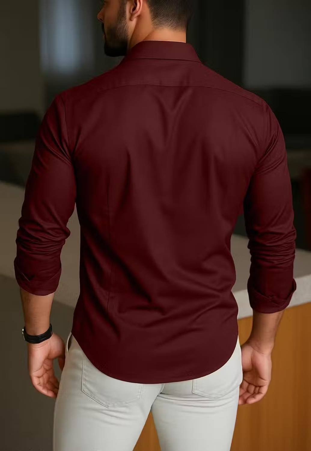Sara Men Maroon Casual Shirt - Image 2