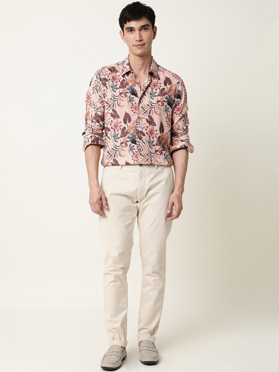 Image of RARE RABBIT Men Slim Fit Printed Casual Shirt