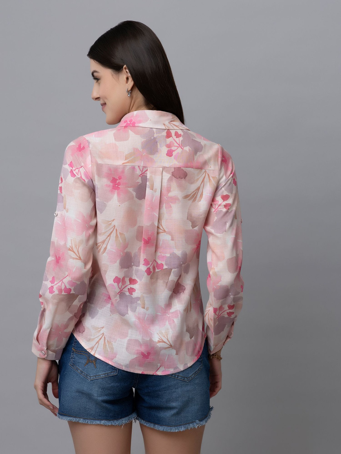 Image of PURYS Women Printed Casual Beige Shirt