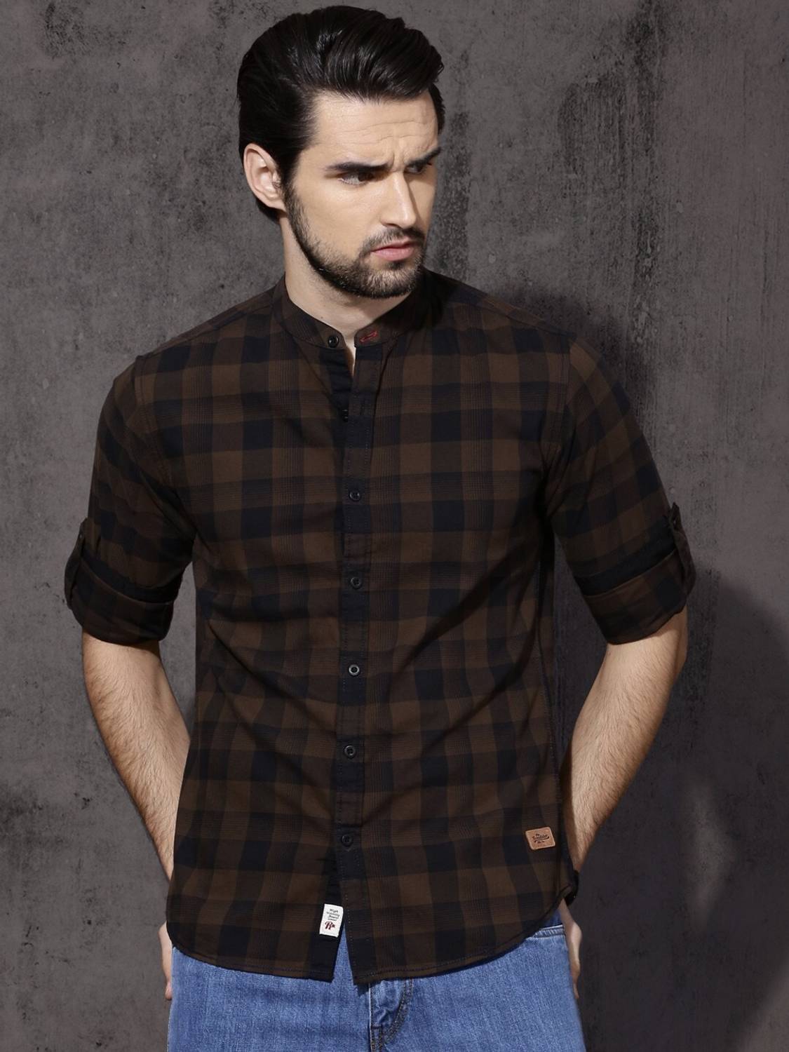 Roadster Men Checkered Casual Brown, Black Shirt - Buy Roadster Men  Checkered Casual Brown, Black Shirt Online at Best Prices in India |  Flipkart.com