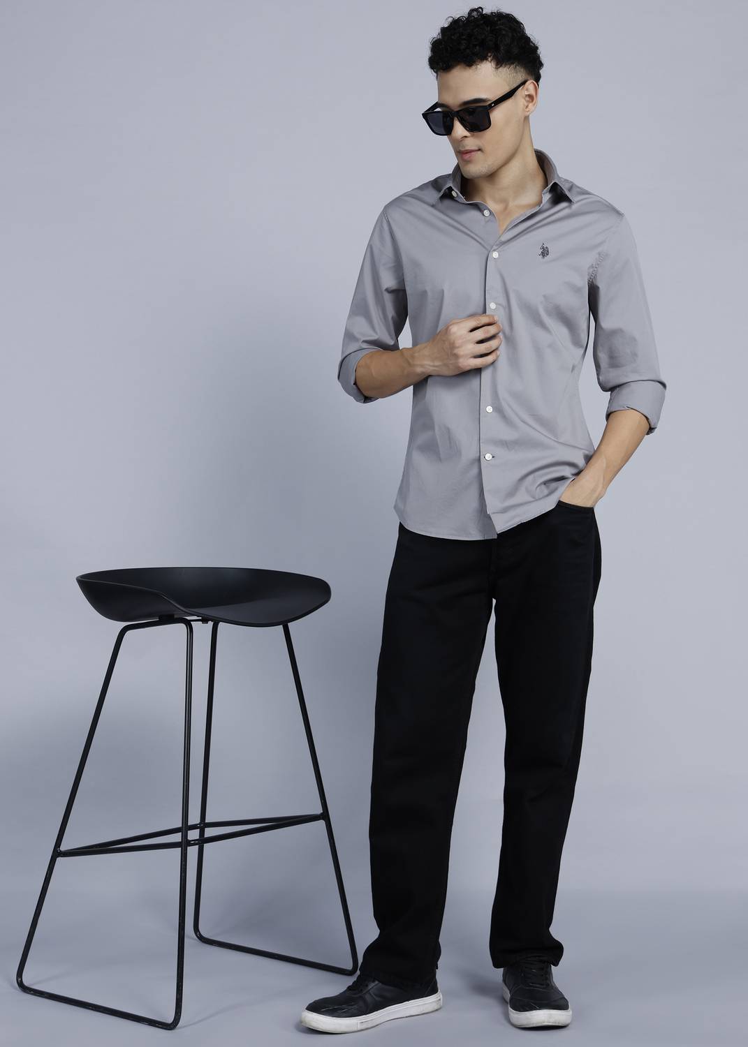 U.S. POLO ASSN. Men Grey Casual Shirt - Image 2