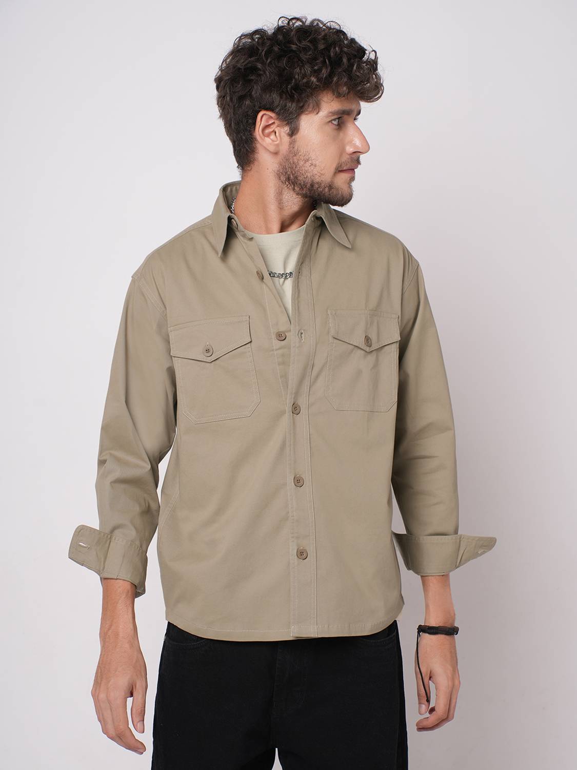 VASTRADO Men Beige Casual Shirt - Image 4