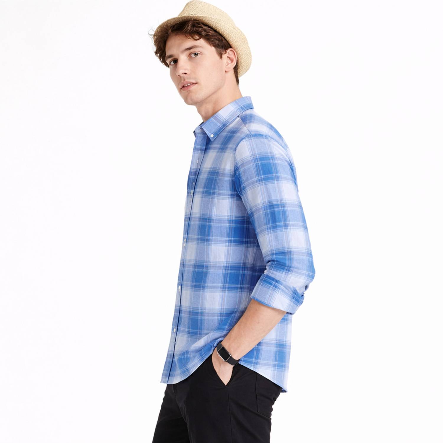 FalconWear Men Checkered Blue Shirt - Image 5