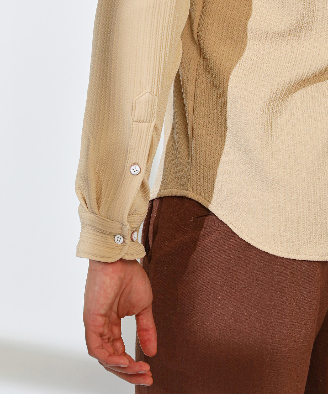 Image of CAMPUS SUTRA Men Solid Casual Beige Shirt