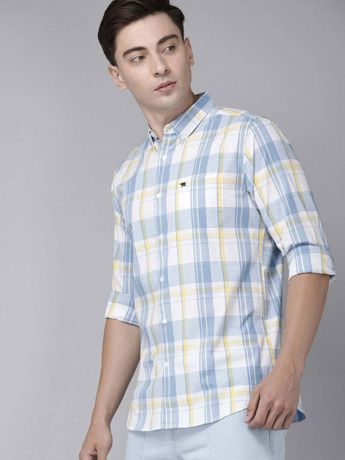 THE BEAR HOUSE Men Slim Fit Checkered Shirt - Image 4