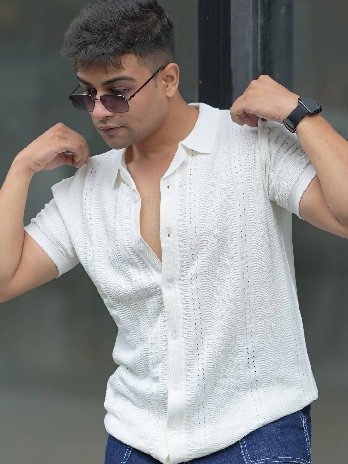 MANIAC Men White Casual Shirt - Image 1