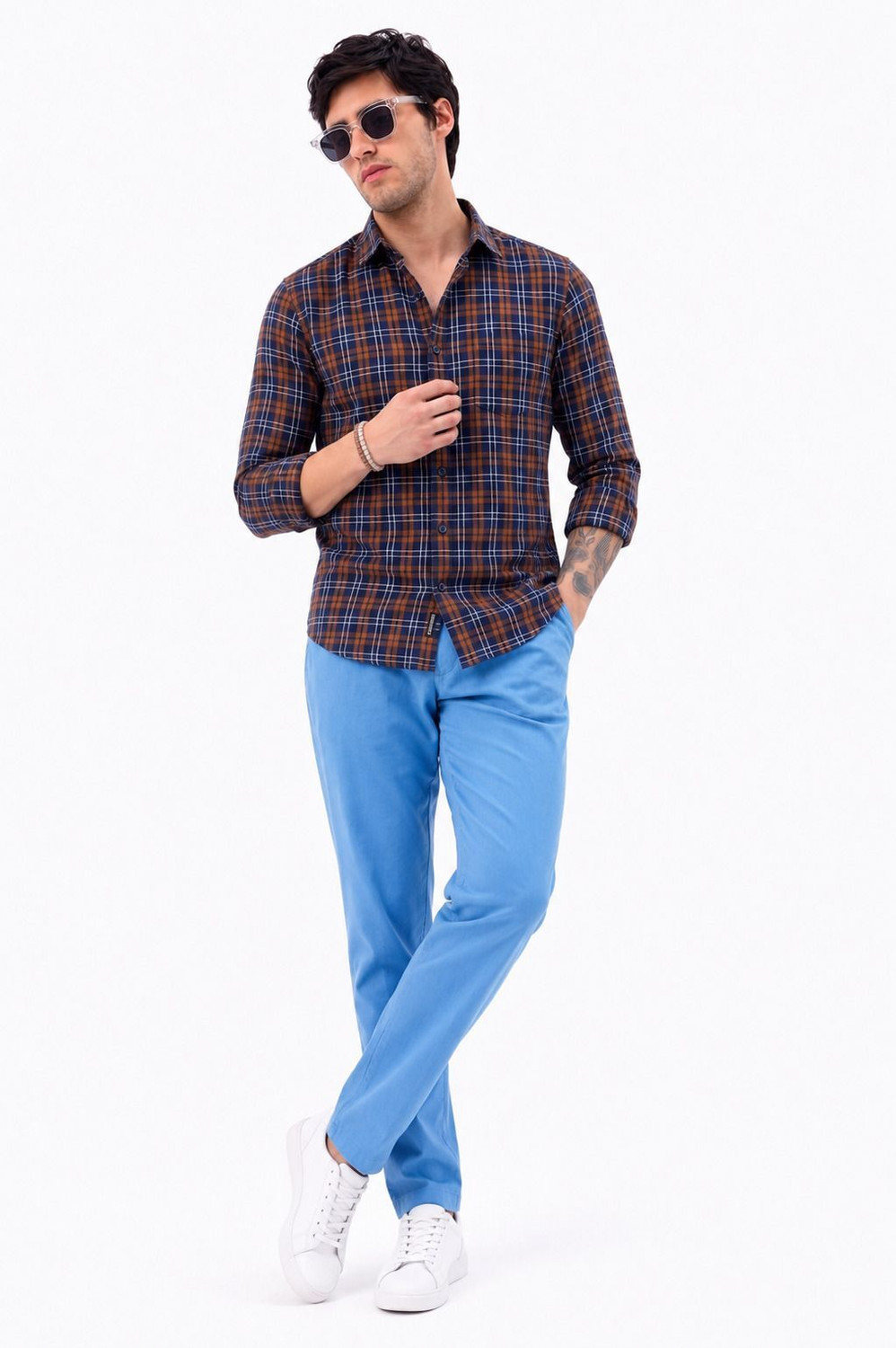 Image of YOUTH FIRST INDIAN BRAND Men Checkered Casual Multicolor Shirt