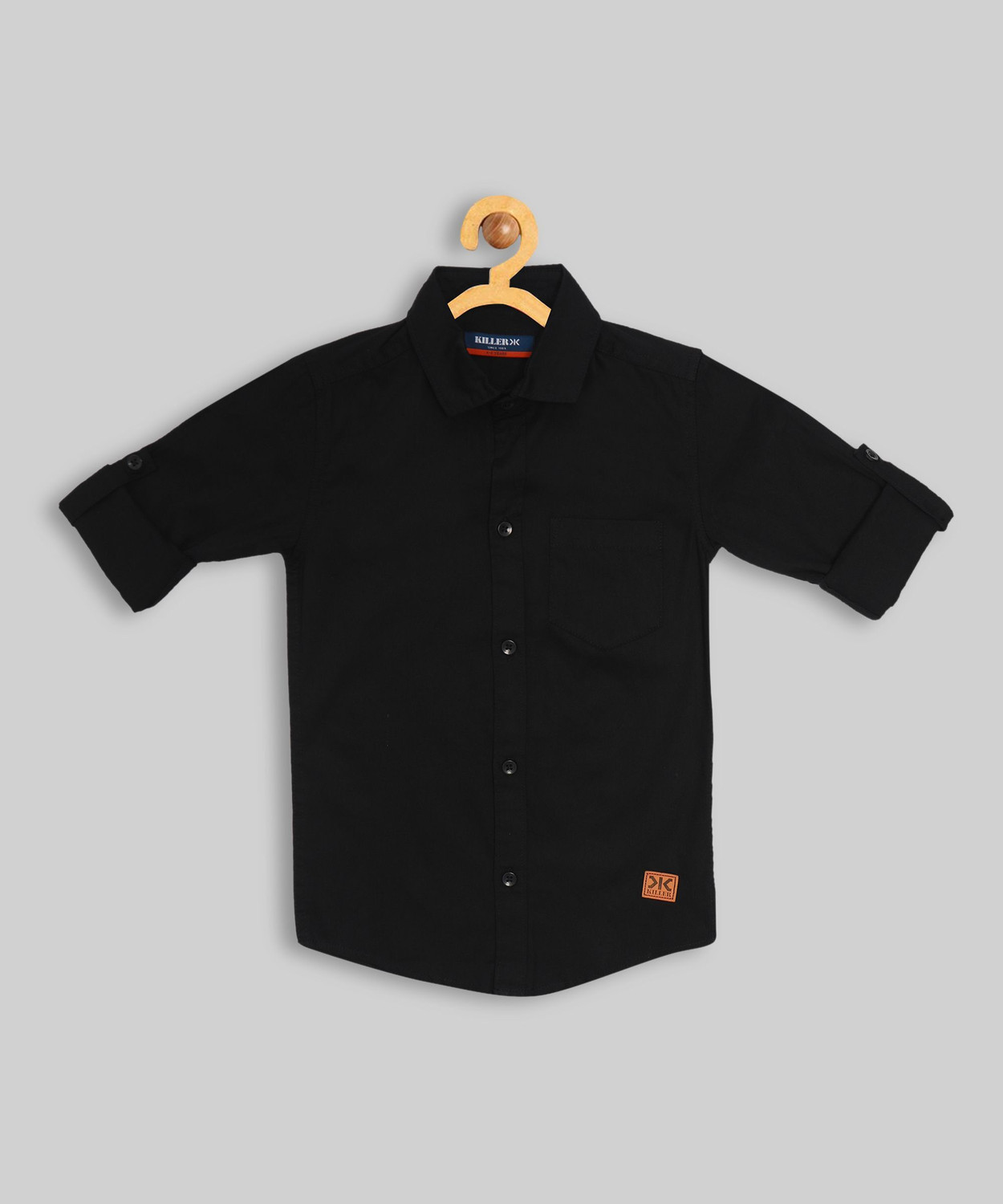 Image of KILLER Boys Solid Casual Black Shirt