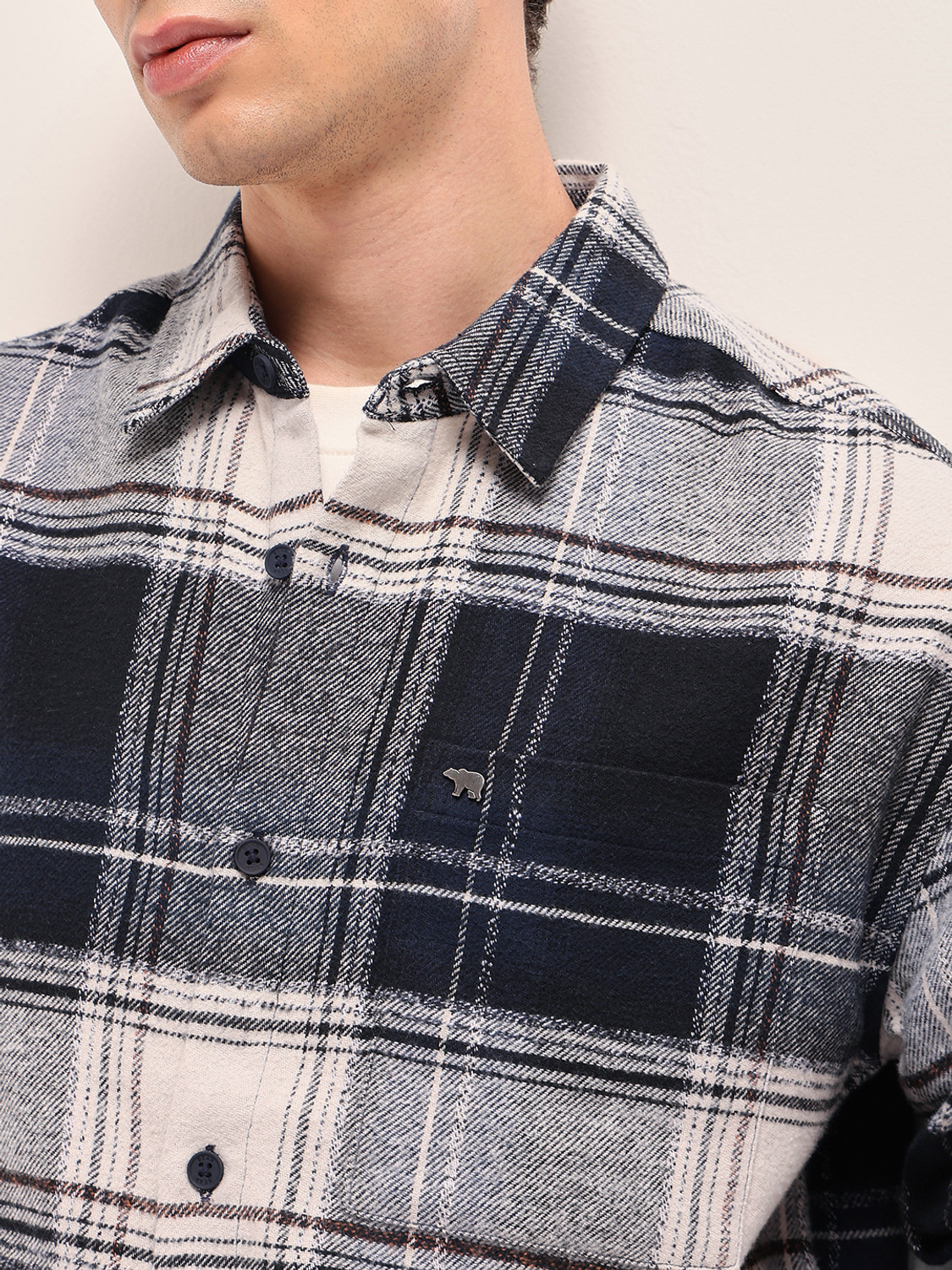 Image of THE BEAR HOUSE Men Checkered Casual Multicolor Shirt