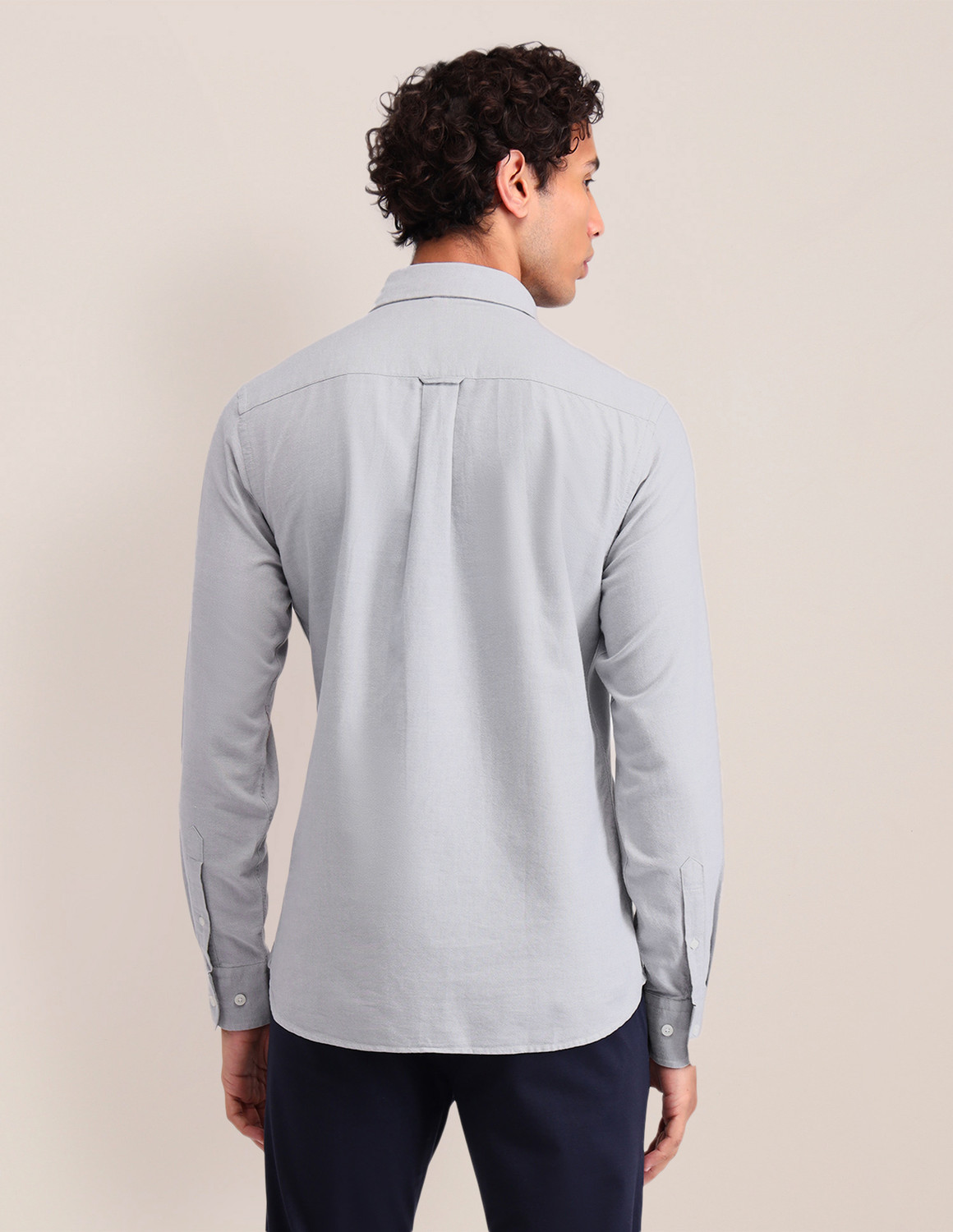 Image of U.S. POLO ASSN. Men Solid Casual Grey Shirt
