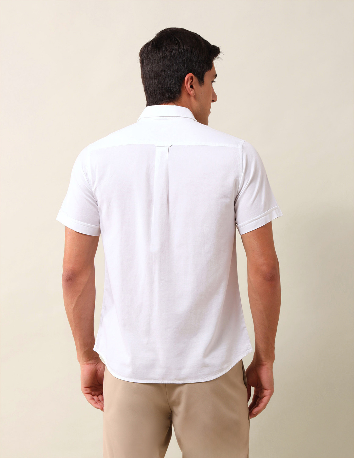 Image of U.S. POLO ASSN. Men Solid Casual White Shirt