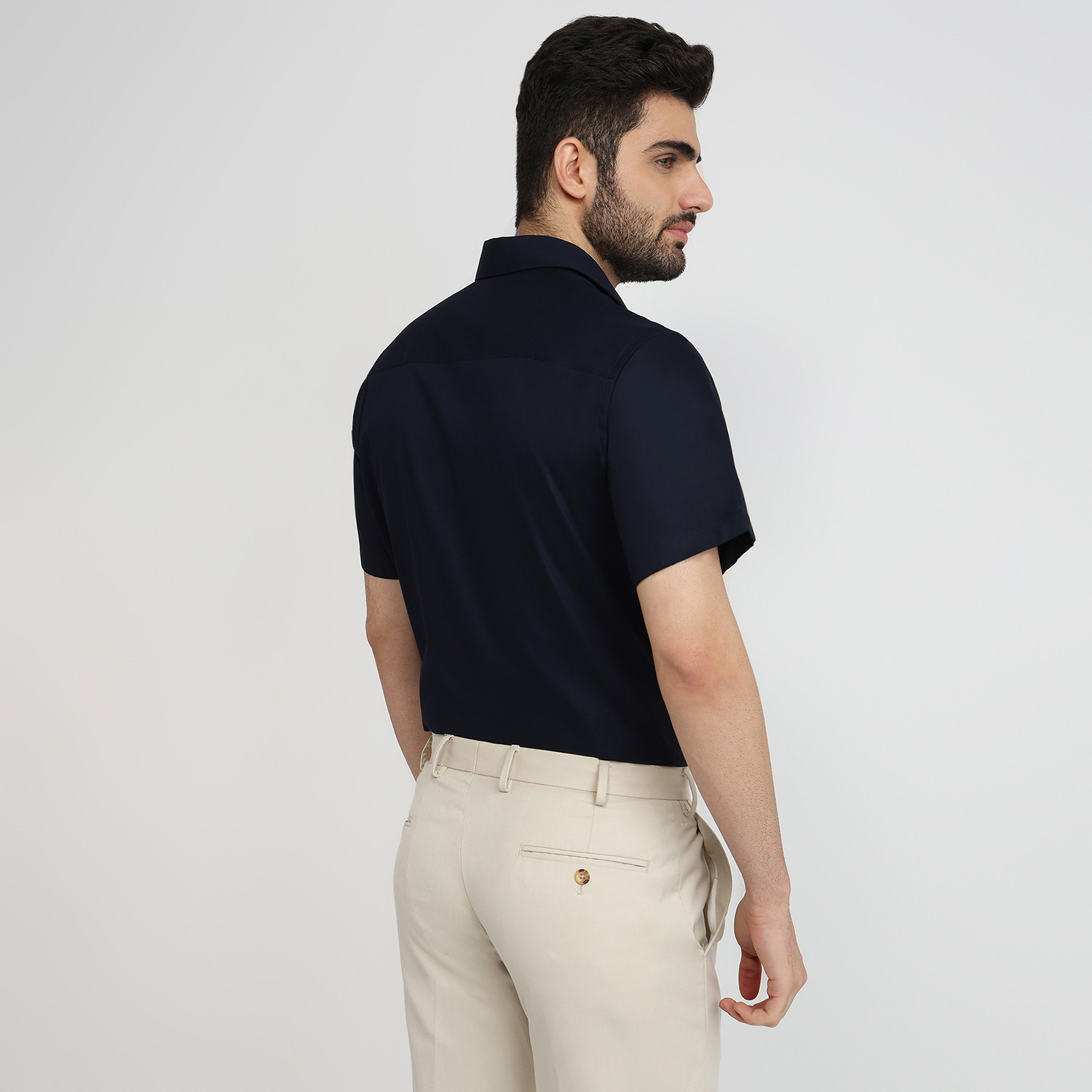 Image of Raymond Men Solid Formal Dark Blue Shirt