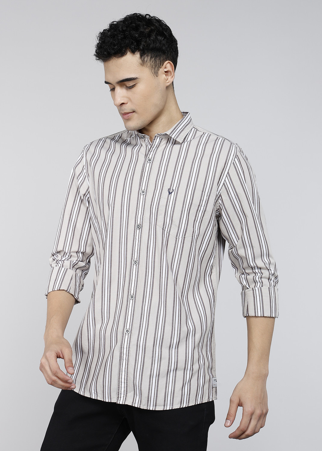 Image of Allen Solly Men Regular Fit Striped Casual Shirt