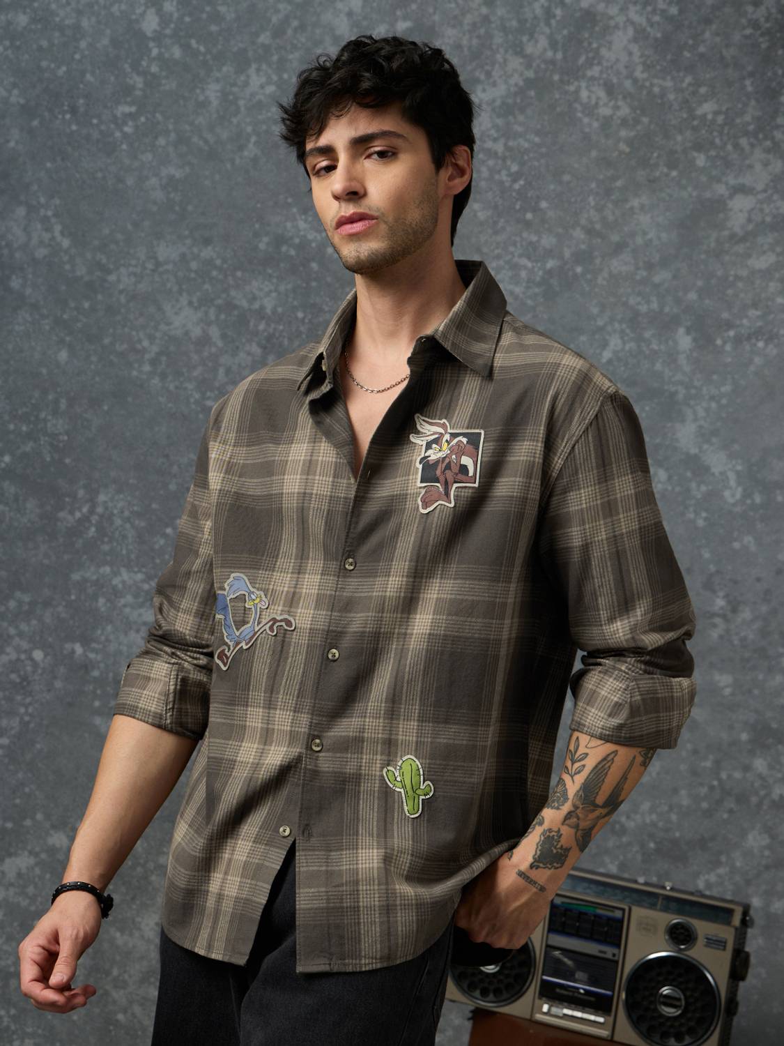 The Souled Store Men Embroidered Multicolor Shirt - Image 4