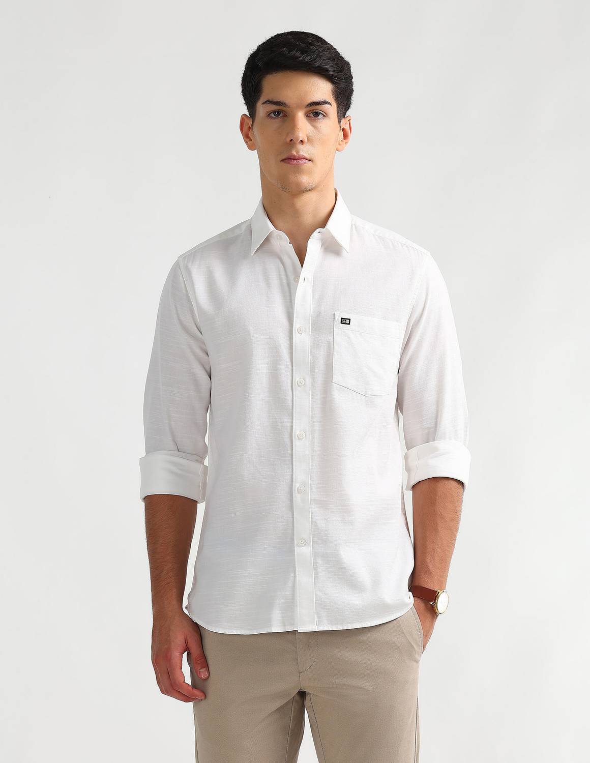 Arrow Sport Men Printed Casual White Shirt