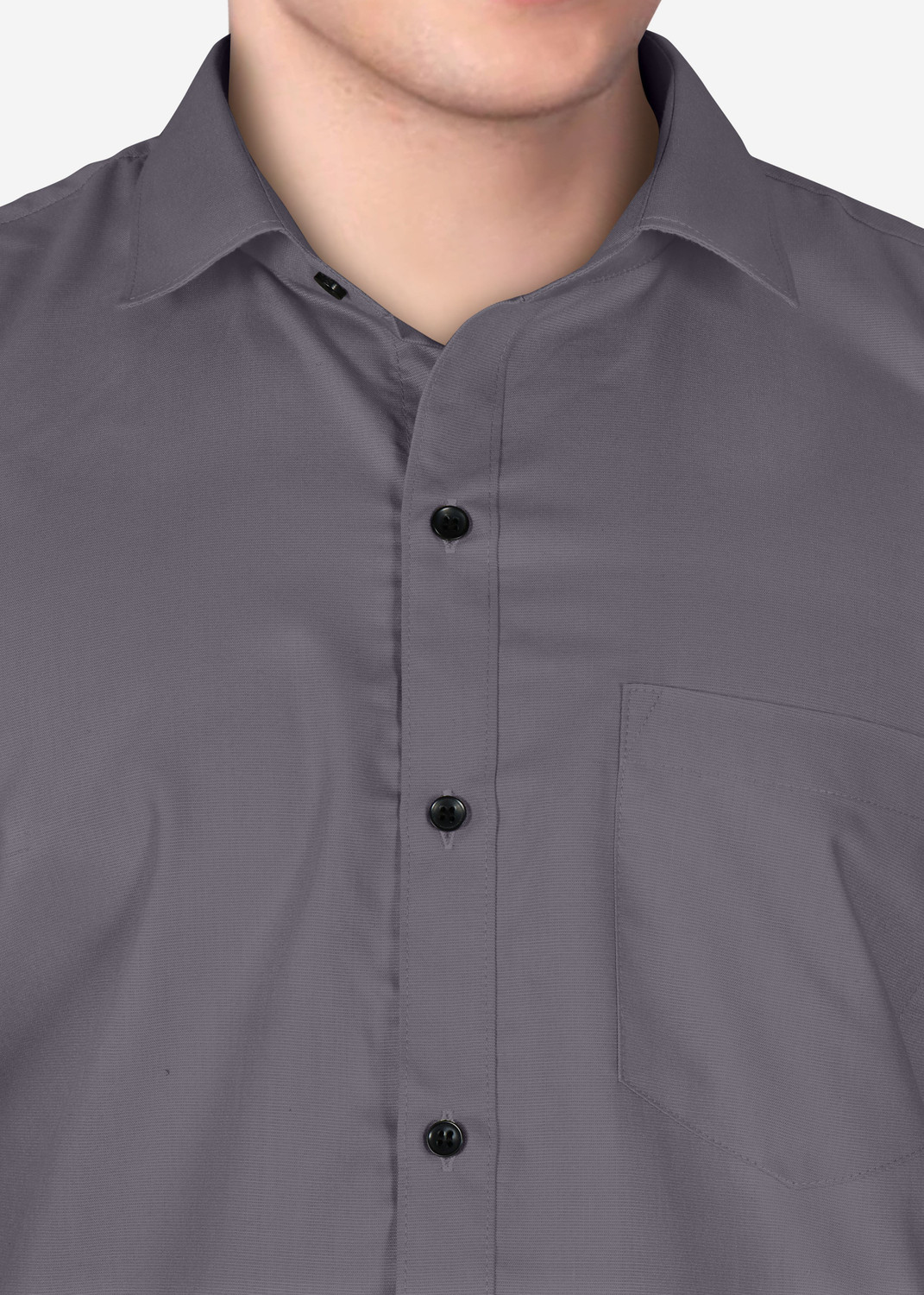 Image of FIBERMILL Men Solid Formal Grey Shirt