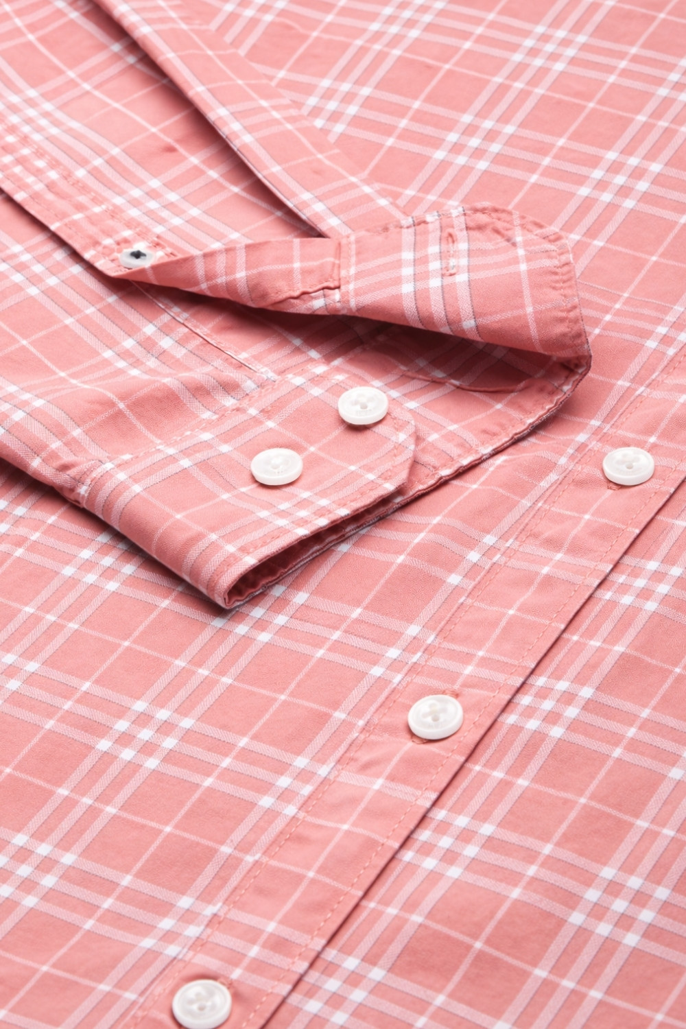 Image of LOUIS PHILIPPE Men Checkered Casual Pink Shirt