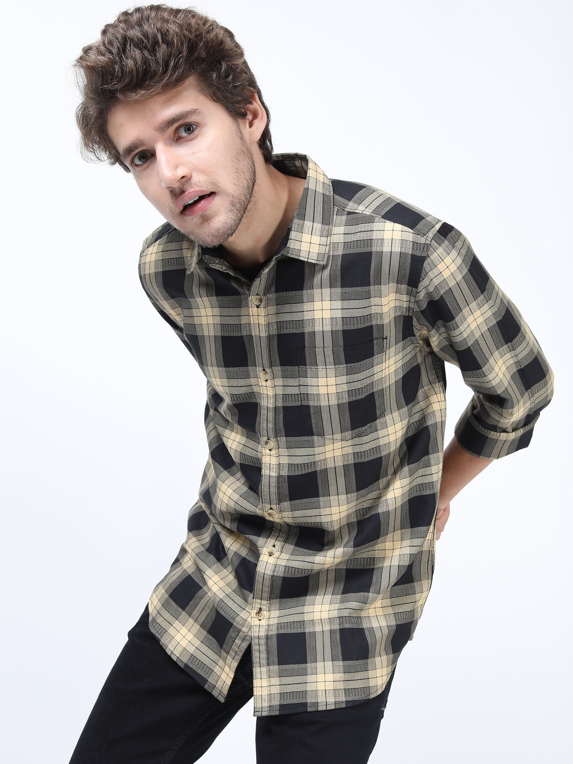 Image of HIGHLANDER Men Checkered Casual Multicolor Shirt