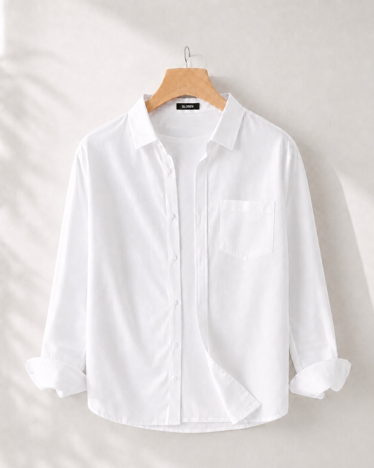 Image of GLOREN Men Solid Casual Multicolor Shirt