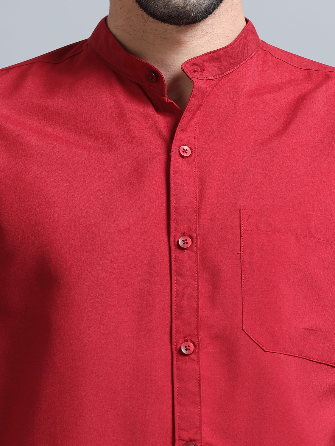 Image of Proword Men Solid Casual Red Shirt