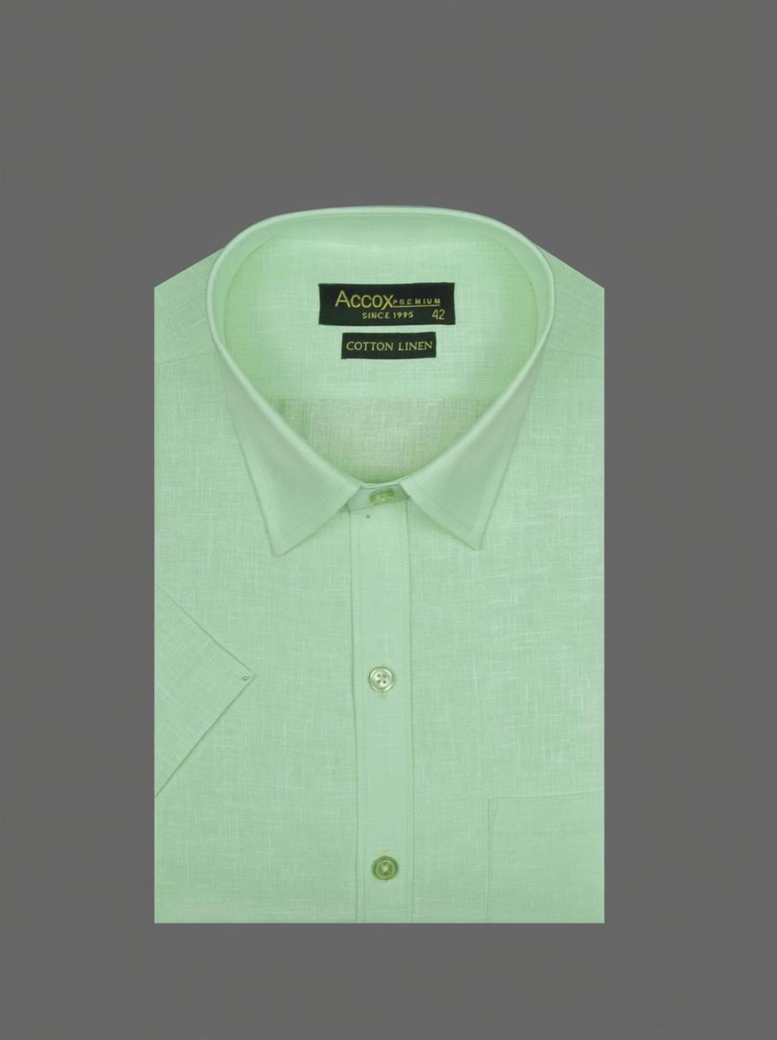 ACCOX Men Solid Formal Light Green Shirt