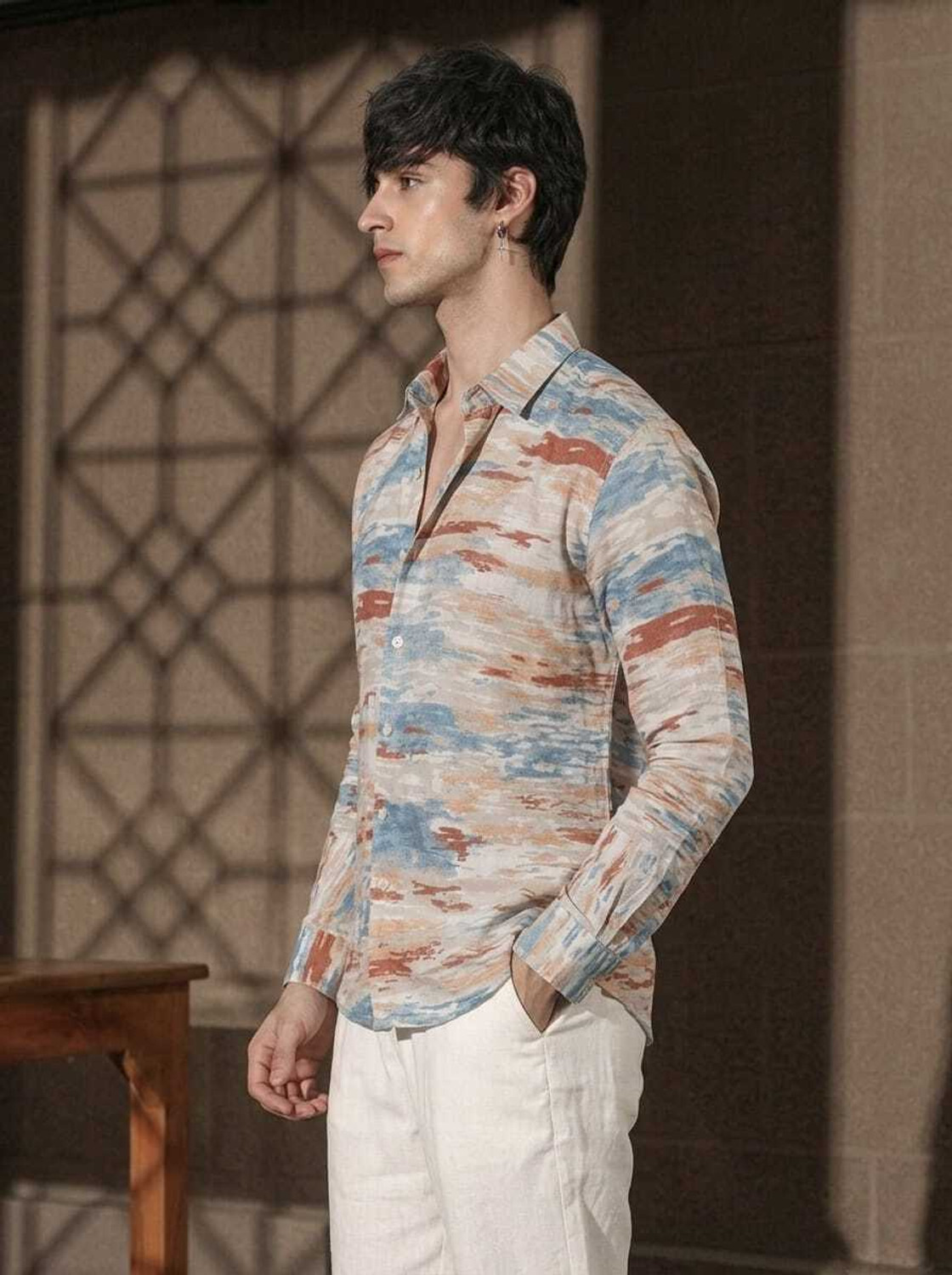 Image of Jamkudi Men Self Design Casual Multicolor Shirt