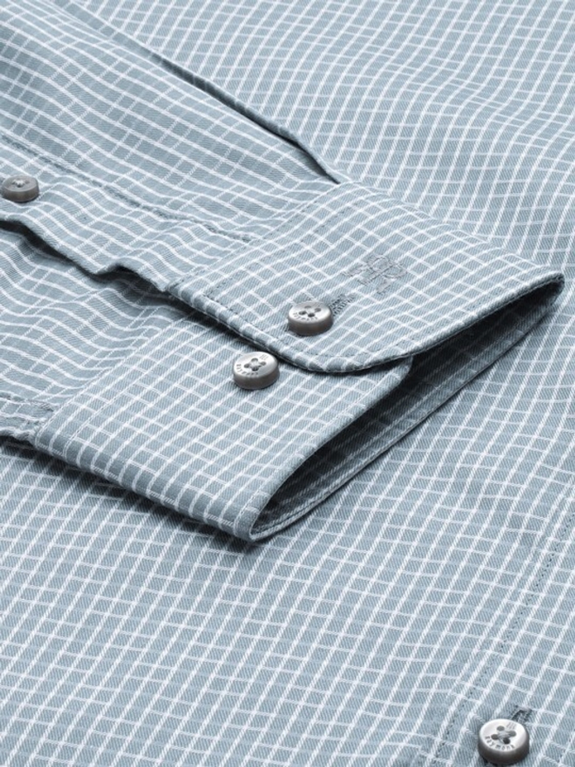 Image of Raymond Men Self Design Formal Grey Shirt