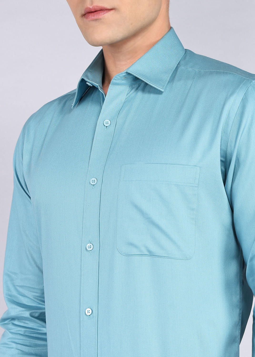 Image of Raymond Men Solid Formal Light Blue Shirt
