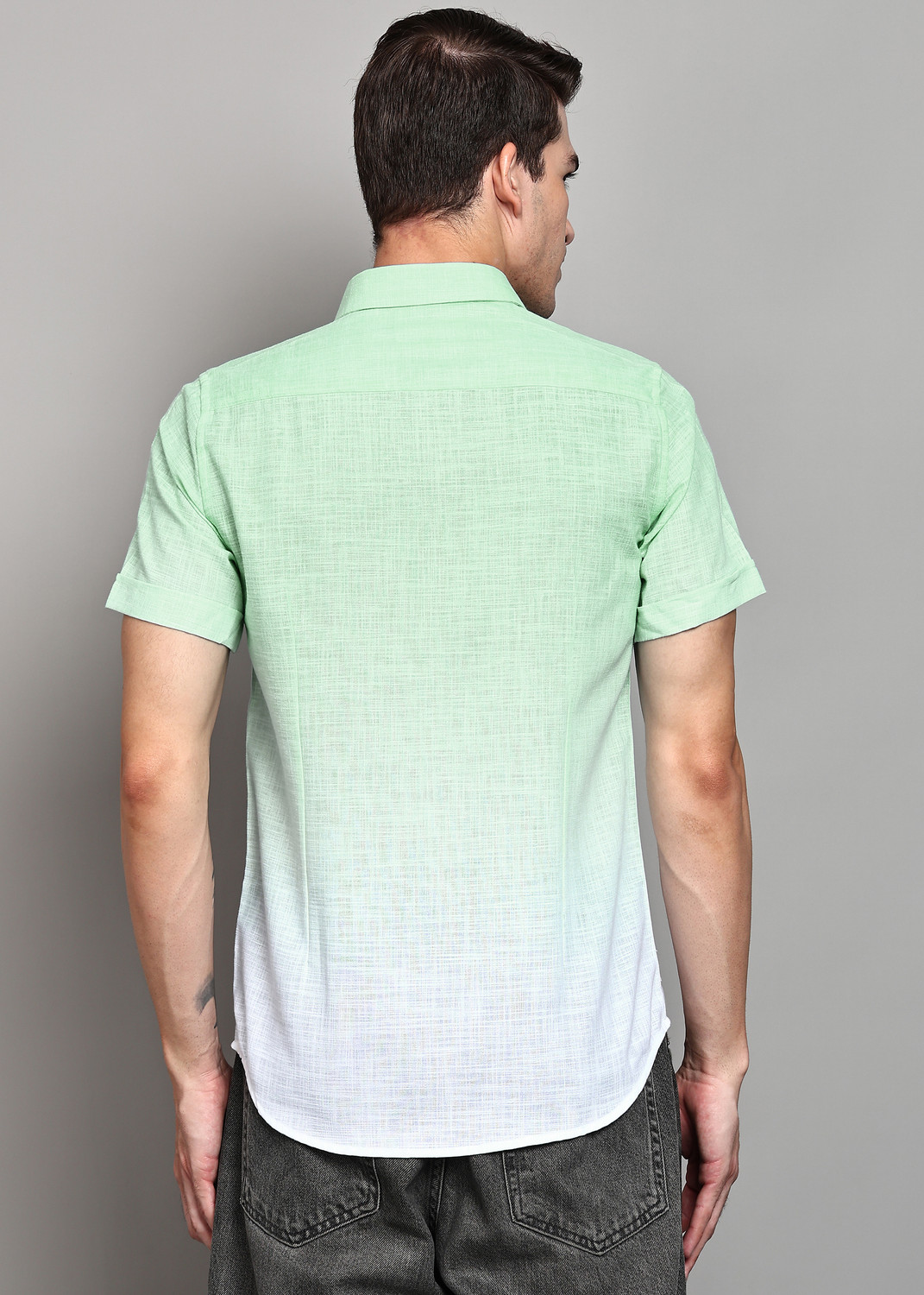 Image of KILLER Men Dyed /Ombre Casual Light Green Shirt