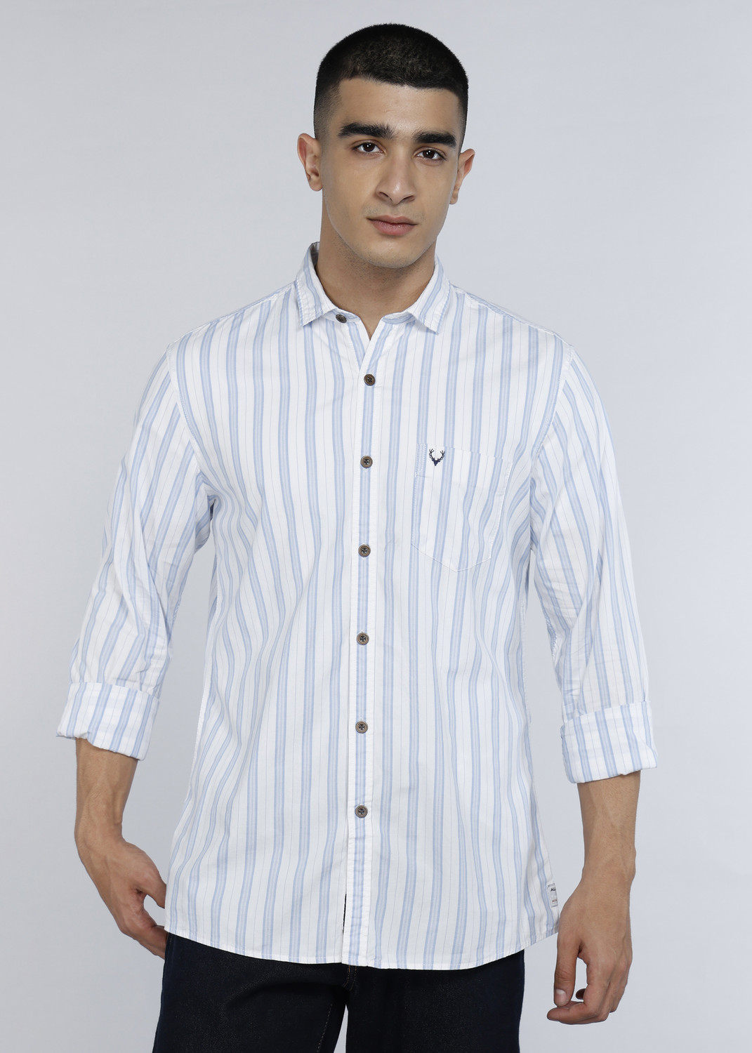 Image of Allen Solly Men Regular Fit Striped Casual Shirt