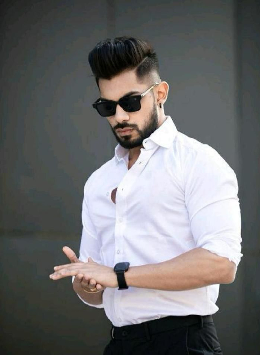 Image of DEARISE Men Solid Casual White Shirt