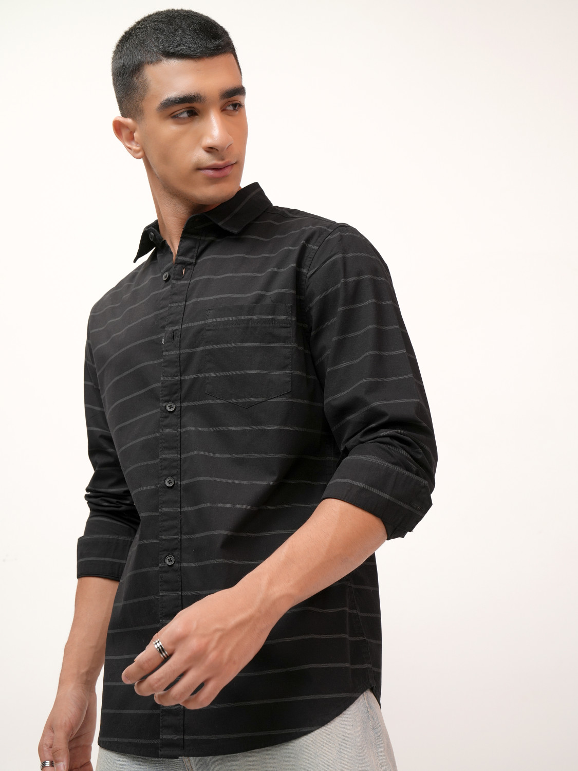 Image of HIGHLANDER Men Striped Formal Multicolor Shirt