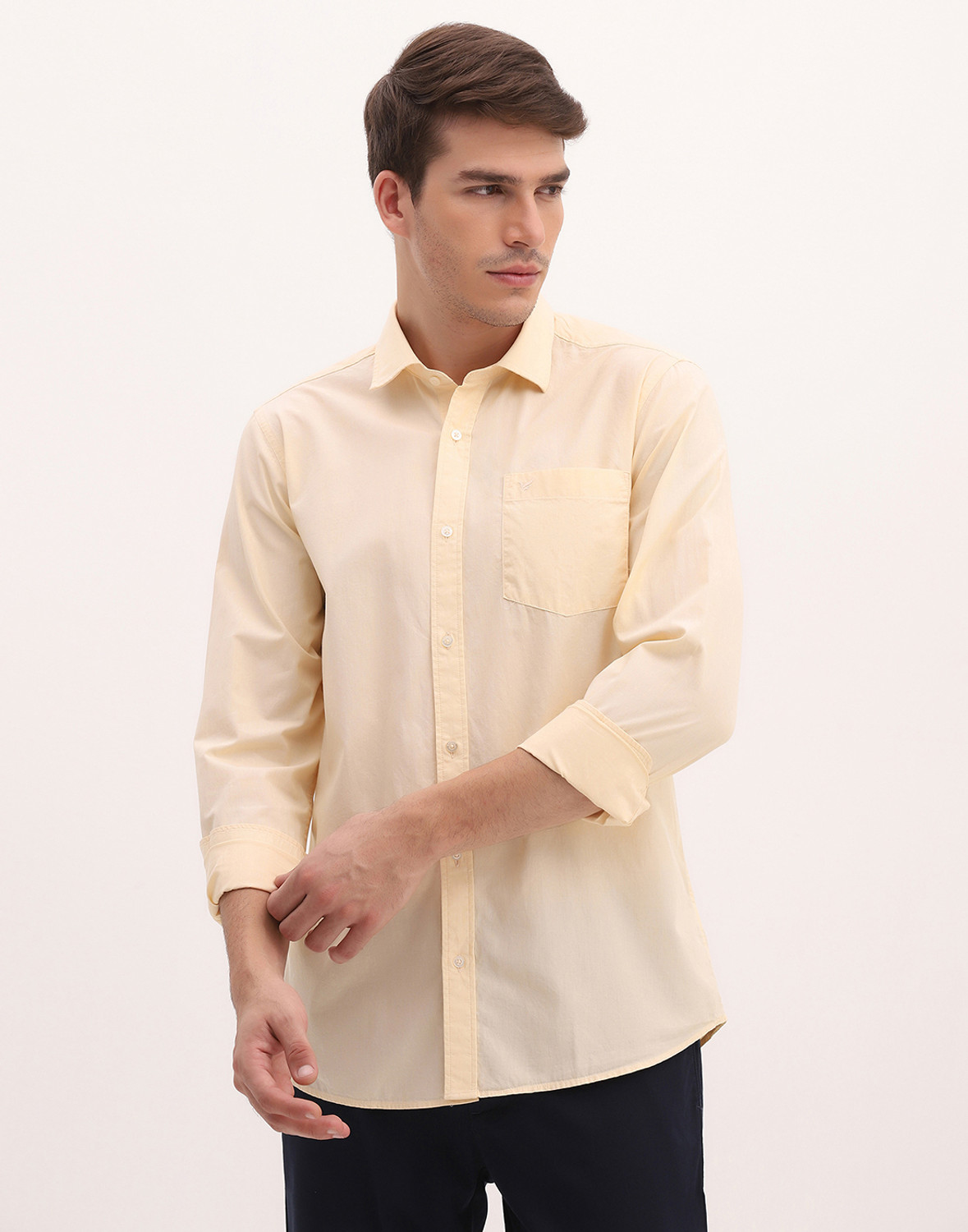 Image of Blackberrys Men Slim Fit Solid Casual Shirt
