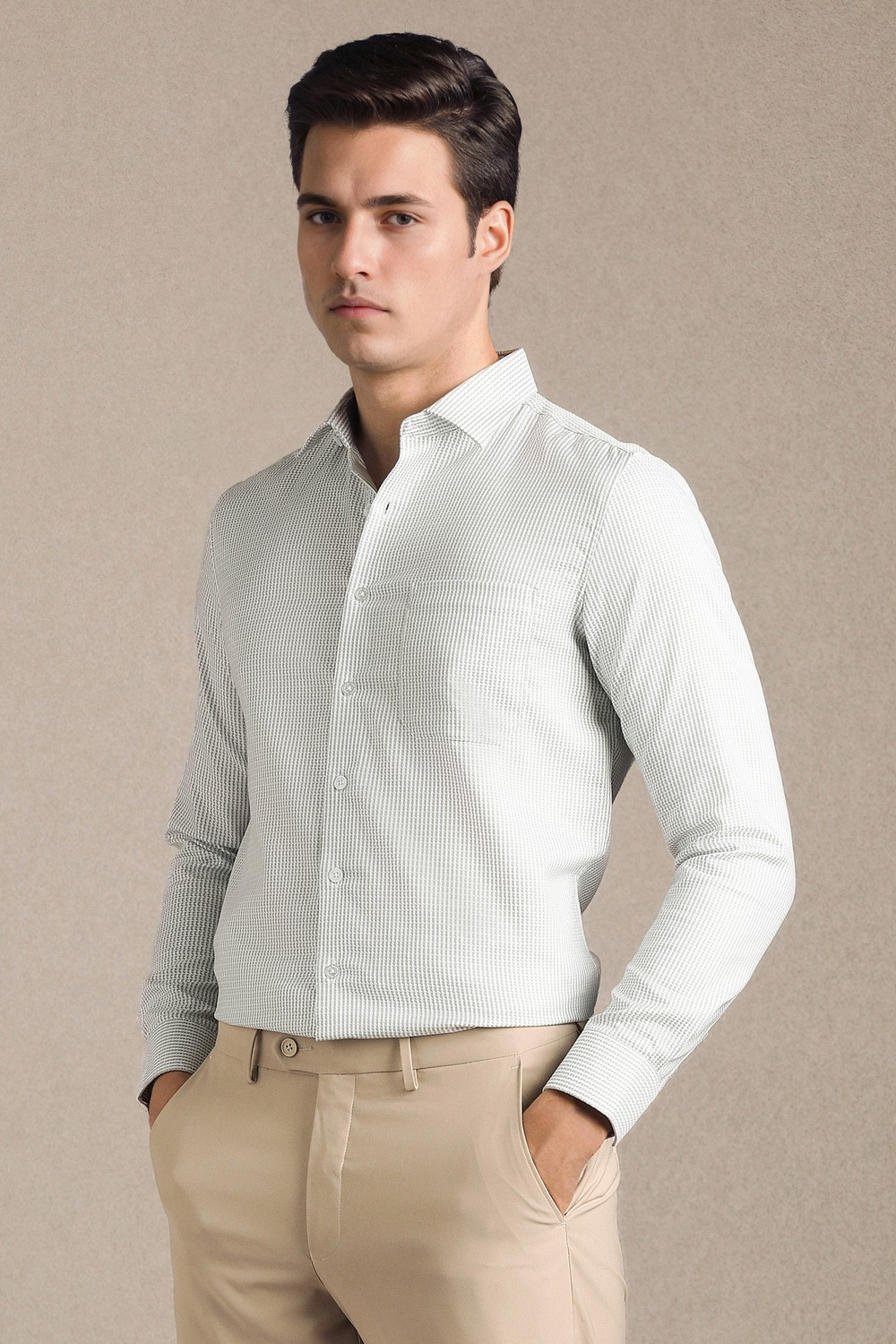 Image of LOUIS PHILIPPE Men Slim Fit Striped Formal Shirt