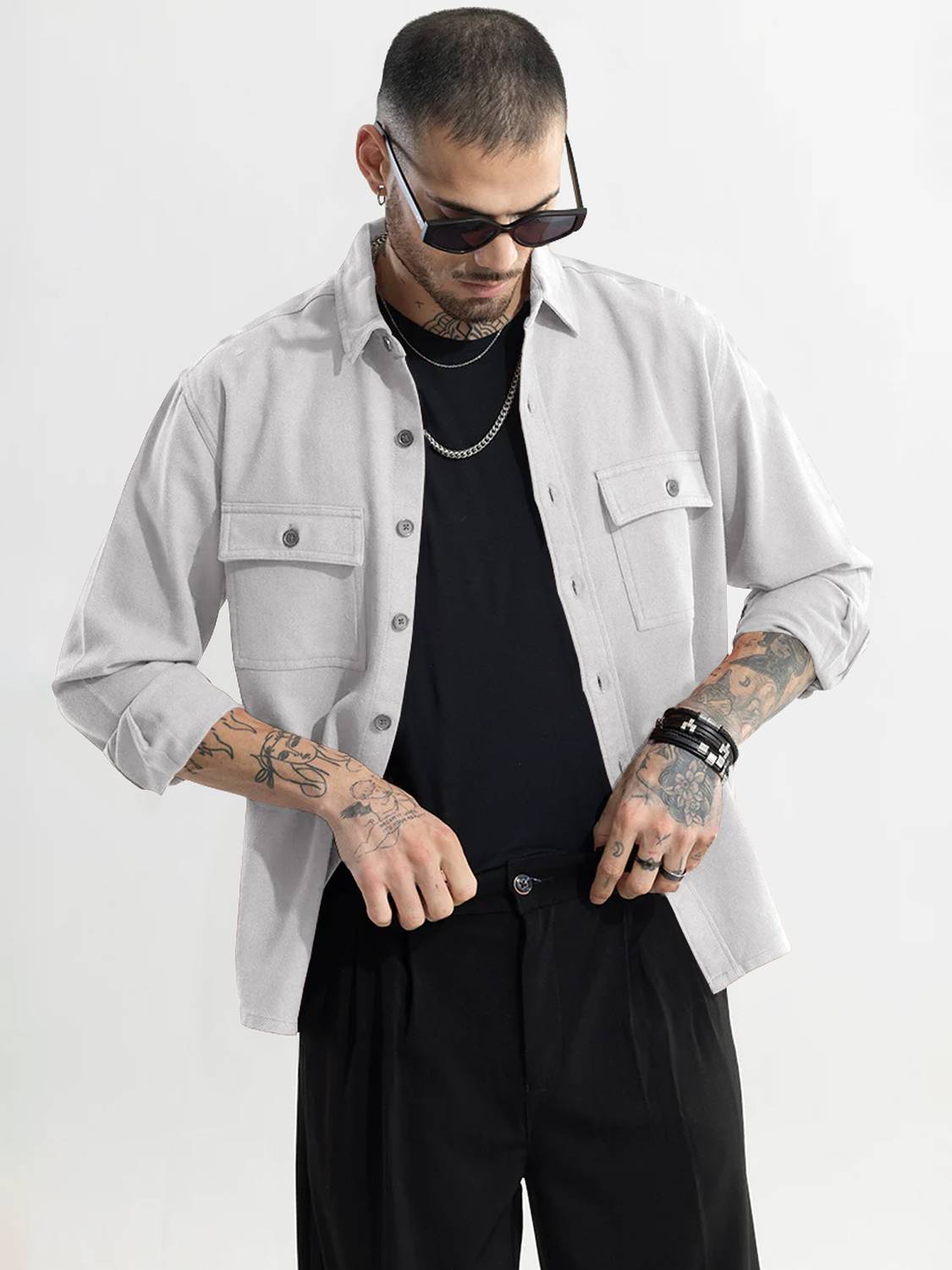 EyeBogler Men Grey Casual Shirt - Image 1