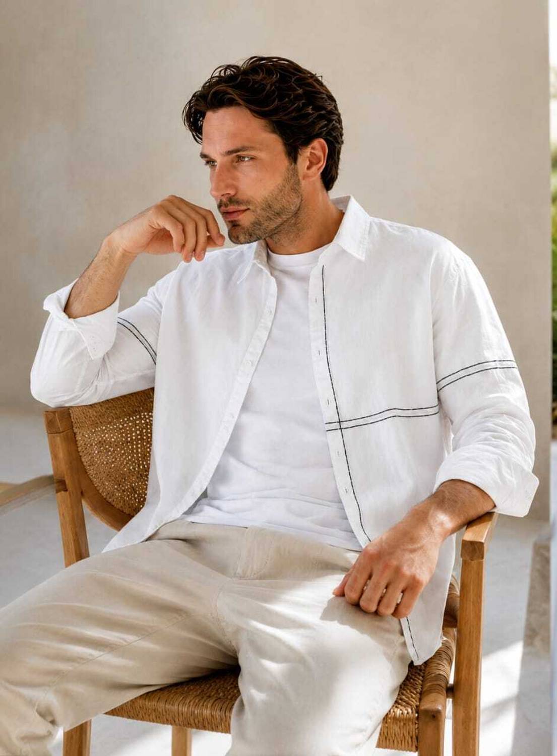 Kesar Men White Casual Shirt - Image 3