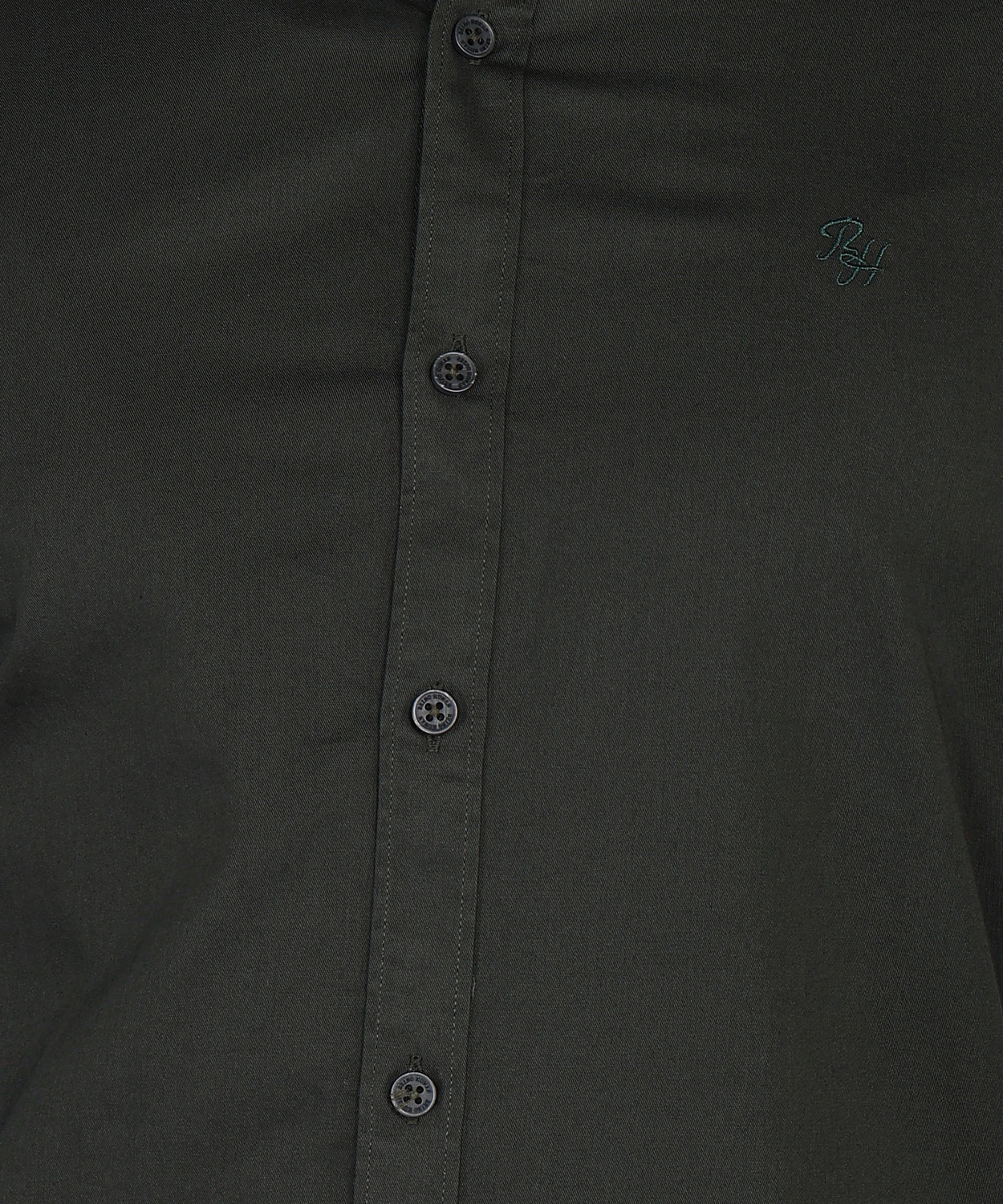 Image of BEING HUMAN Men Solid Casual Green Shirt