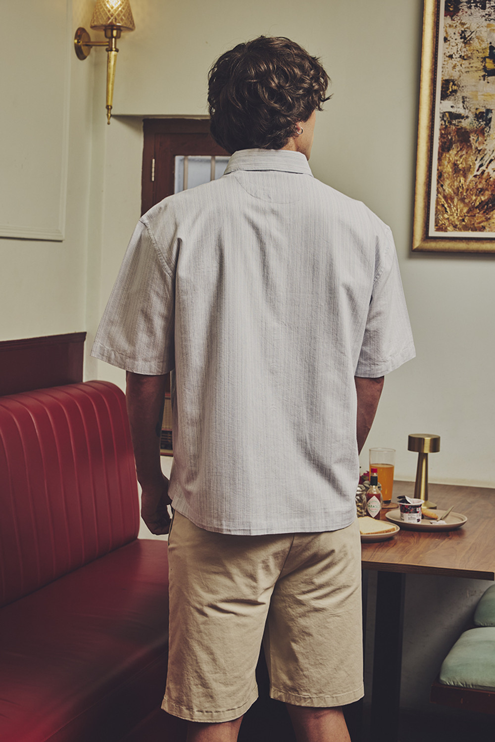 Image of Snitch Men Striped Casual Grey Shirt